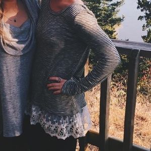 Striped Top with lace bottom